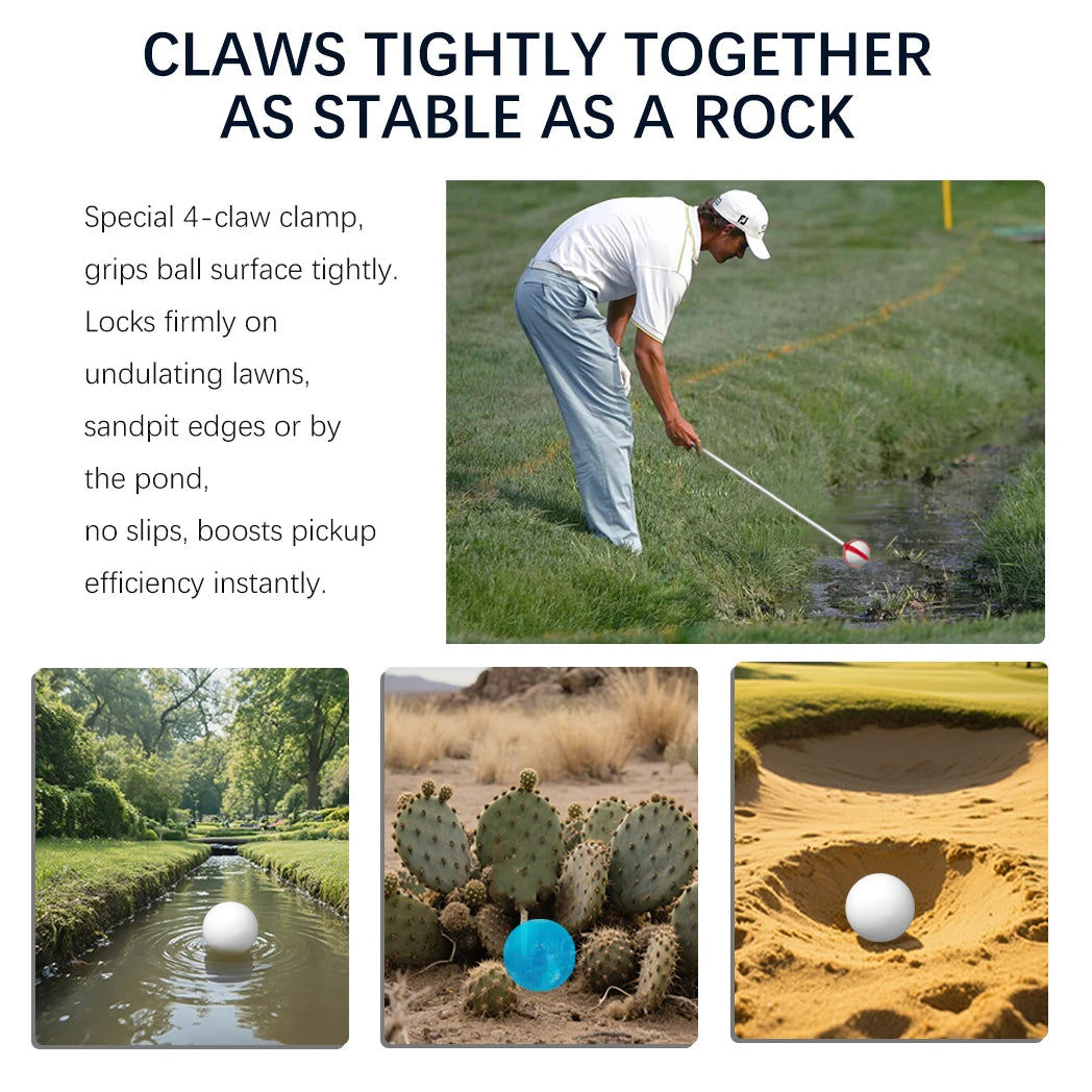 Gripper Park Golf Ball Retriever (Red/Blue Opt) – Telescopic Golf Ball Grabber, Ball Grabber Tool Golf, Golf Accessories